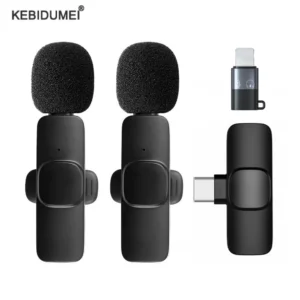 Wireless Lavalier Microphone Portable Audio Video Recording Noise Reduction Mini Mic for iPhone Android Live Broadcast Gaming